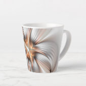 Tasse Latte Élégance florale Art Abstrait fractal moderne (Angle droit)
