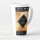 Tasse Latte Élégant 22e anniversaire de Mariage de cuivre (Angle droit)