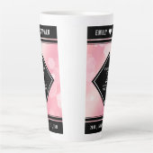 Tasse Latte Elégant 2e Rose Quartz Mariage Anniversaire Latte (Devant)