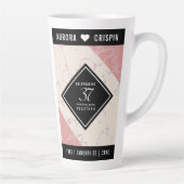 Tasse Latte Élégant 37e anniversaire du Mariage Alabaster (Droite)