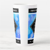 Tasse Latte Élégant 41ème anniversaire Mariage de Topaz Bleu (Devant)