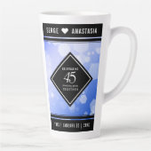 Tasse Latte Élégant 45e anniversaire de Mariage Sapphire (Droite)