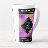 Tasse Latte Élégant 48e anniversaire de Mariage d'Améthyste (Angle droit)