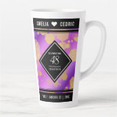 Tasse Latte Élégant 48e anniversaire de Mariage d'Améthyste (Droite)
