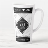 Tasse Latte Élégant 60e anniversaire de Mariage de diamant (Droite)