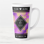 Tasse Latte Élégant 6ème anniversaire de Mariage d'Améthyste (Droite)