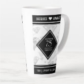 Tasse Latte Élégant 75e anniversaire de Mariage de diamant (Angle droit)