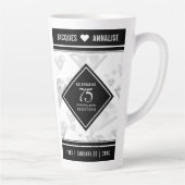 Tasse Latte Élégant 75e anniversaire de Mariage de diamant (Droite)