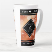 Tasse Latte Élégant 8ème anniversaire de Mariage de bronze (Angle droit)