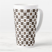 Tasse Latte Élégant À damiers Motif (Angle droit)