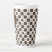 Tasse Latte Élégant À damiers Motif (Devant)