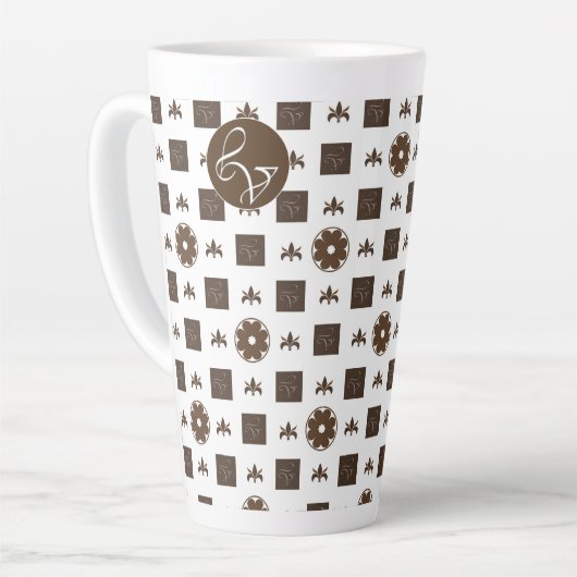 Tasse Latte Élégant À damiers Motif (Angle gauche)