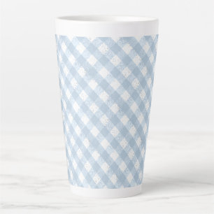 Tasse Latte Elégant À damiers tacheté bleu et blanc Motif