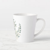 Tasse Latte Elégant blanc Floral Wreath Cup Conception (Droite)