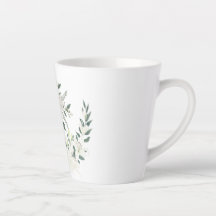 Elégant blanc Floral Wreath Cup Conception