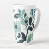 Tasse Latte Elégant bleu Aqua motifs floraux Conception de la (Angle droit)