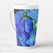 Tasse Latte Elégant bleu floral bleu rose hydrangée bleue (Angle gauche)