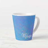 Tasse Latte Elégant bleu marbré personnalisé (Angle droit)