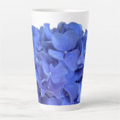 Tasse Latte Elégant bleu perwinkle hydrangée florale (Devant)