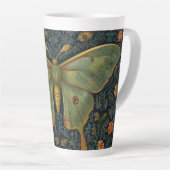 Tasse Latte Élégant boho rétro Luna moth botanique (Angle droit)