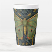 Tasse Latte Élégant boho rétro Luna moth botanique (Devant)