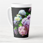 Tasse Latte Élégant boho rose violet bleu floral Meilleure mam (Angle gauche)