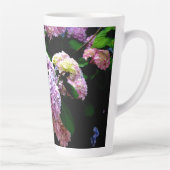 Tasse Latte Élégant boho rose violet bleu floral Meilleure mam (Droite)