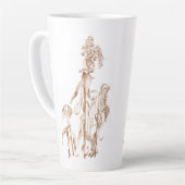 Tasse Latte Elegant Botanical Cozy Ink Art (Angle gauche)