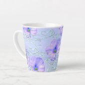 Tasse Latte Élégant casque de téléphone à fleurs violettes - A (Angle gauche)