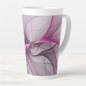 Tasse Latte Elégant Chaos Moderne Abstrait rose Fractal Art (Angle droit)