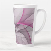 Tasse Latte Elégant Chaos Moderne Abstrait rose Fractal Art (Droite)