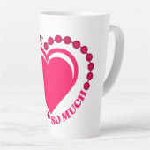Tasse Latte élégant élégant élégant tendance Coeurs rose flora (Angle droit)