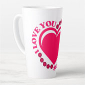 Tasse Latte élégant élégant élégant tendance Coeurs rose flora (Angle gauche)
