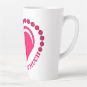 Tasse Latte élégant élégant élégant tendance Coeurs rose flora (Droite)