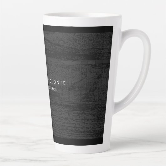 Tasse Latte Élégant élégant en bois gris foncé Art professionn (Droite)