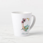 Tasse Latte Élégant feuillage flou C aquarelle (Angle droit)