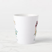Tasse Latte Élégant feuillage flou C aquarelle (Devant)