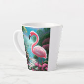 Tasse Latte Élégant Flamant rose tropical-70852 (Angle gauche)