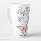 Tasse Latte Elegant Floral Bloom Art | Modern Botanical Flower (Angle gauche)