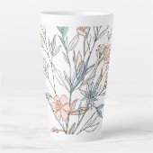 Tasse Latte Elegant Floral Bloom Art | Modern Botanical Flower (Devant)