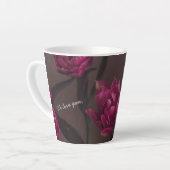Tasse Latte Elegant floral Personalized message (Angle gauche)
