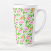 Tasse Latte Elegant Floral Roses Green Leaves Pattern-23675 (Droite)