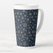 Tasse Latte Elegant Gold Snowflake Winter Pattern (Angle droit)