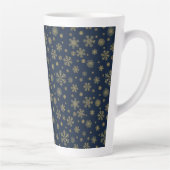 Tasse Latte Elegant Gold Snowflake Winter Pattern (Droite)