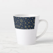 Tasse Latte Elegant Gold Snowflake Winter Pattern (Droite)