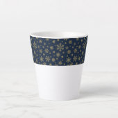 Tasse Latte Elegant Gold Snowflake Winter Pattern (Devant)