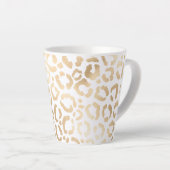 Tasse Latte Elegant Gold White Leopard Cheetah Animal Print (Angle droit)