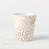 Tasse Latte Elegant Gold White Leopard Cheetah Animal Print (Devant)