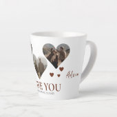 Tasse Latte Elegant Love valentine's day couple 3 photo Nom (Angle droit)