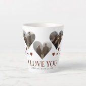 Tasse Latte Elegant Love valentine's day couple 3 photo Nom (Devant)